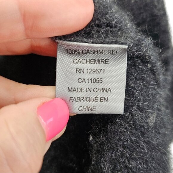 360 Sweater dark grey 100% cashmere turtle neck knit oversized sweater size XS - Picture 9 of 9